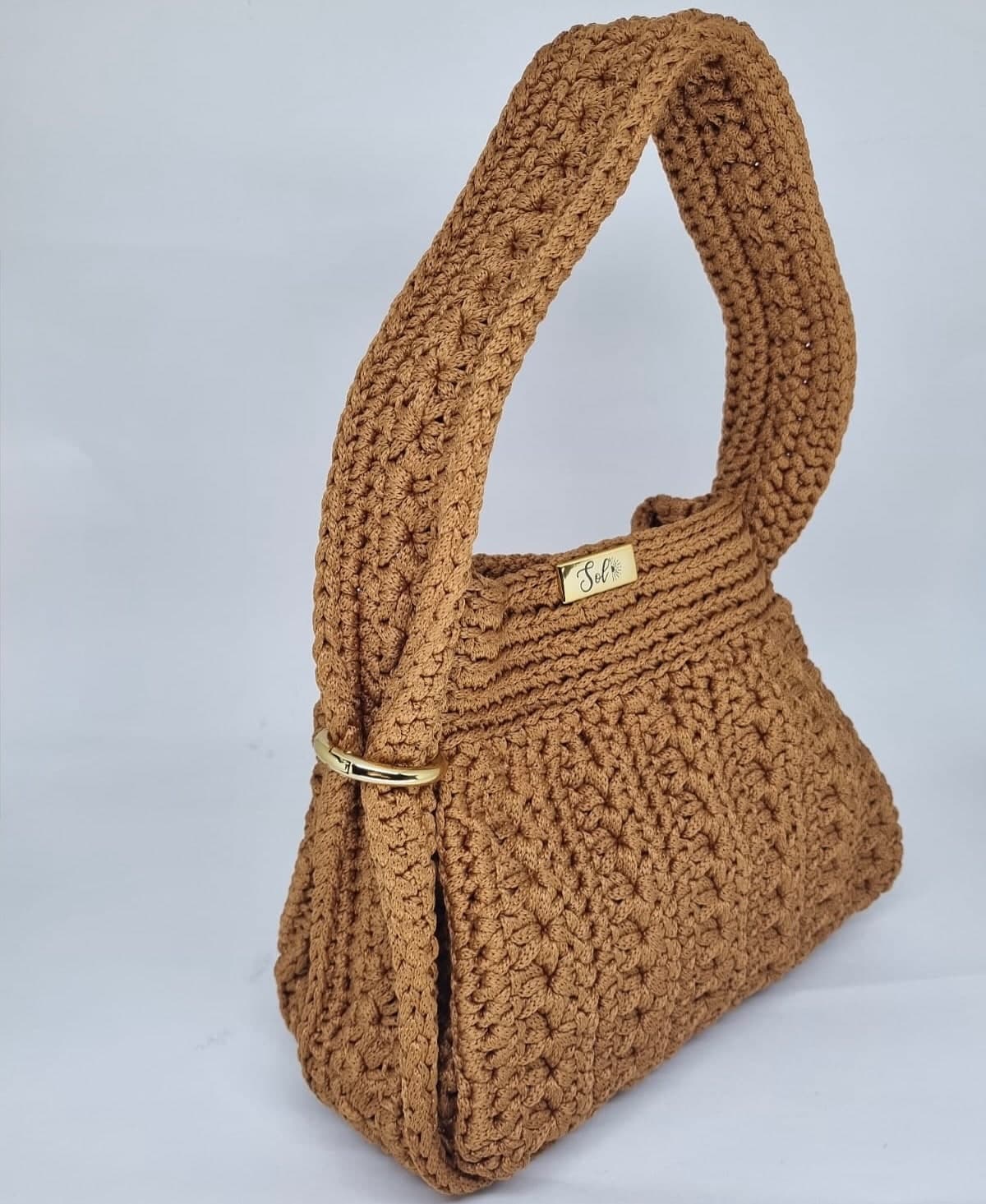 Bolsa Bogotá caramelo vista de lado